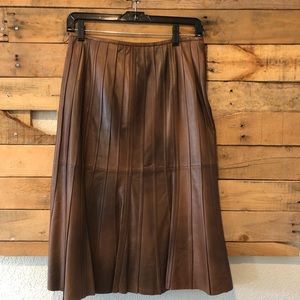 Leather knee length Lafayette 148 skirt